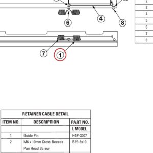 Direct Lift H4P-3007 Guide Pin / Coupler for CR14 & Pro 14F Lifts (Replaces H4P-3007FWD) - parts drawing detail