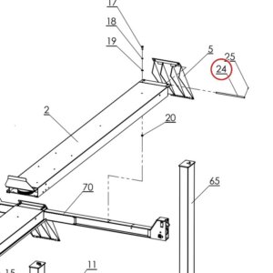 Direct Lift H4P-4006 Ramp Hinge Pin for CR14 14,000 lb & Pro 14F Lifts (Replaces H4P-4006FWD) - parts drawing detail