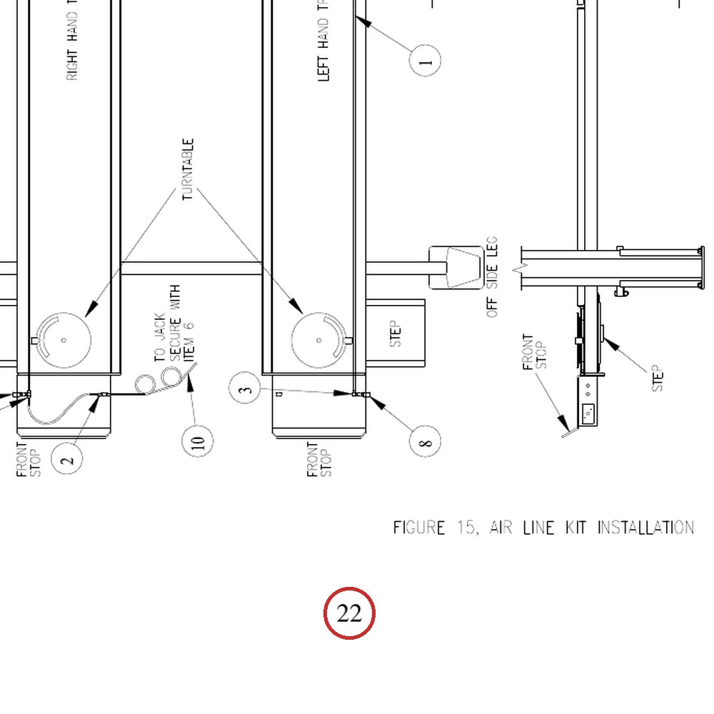 Forward Lift 992496 Swivel Elbow, 1/4" NPT to 1/4" Tube - CR40/CR50, 12000LR/LRD, 125000ARO - parts drawing detail