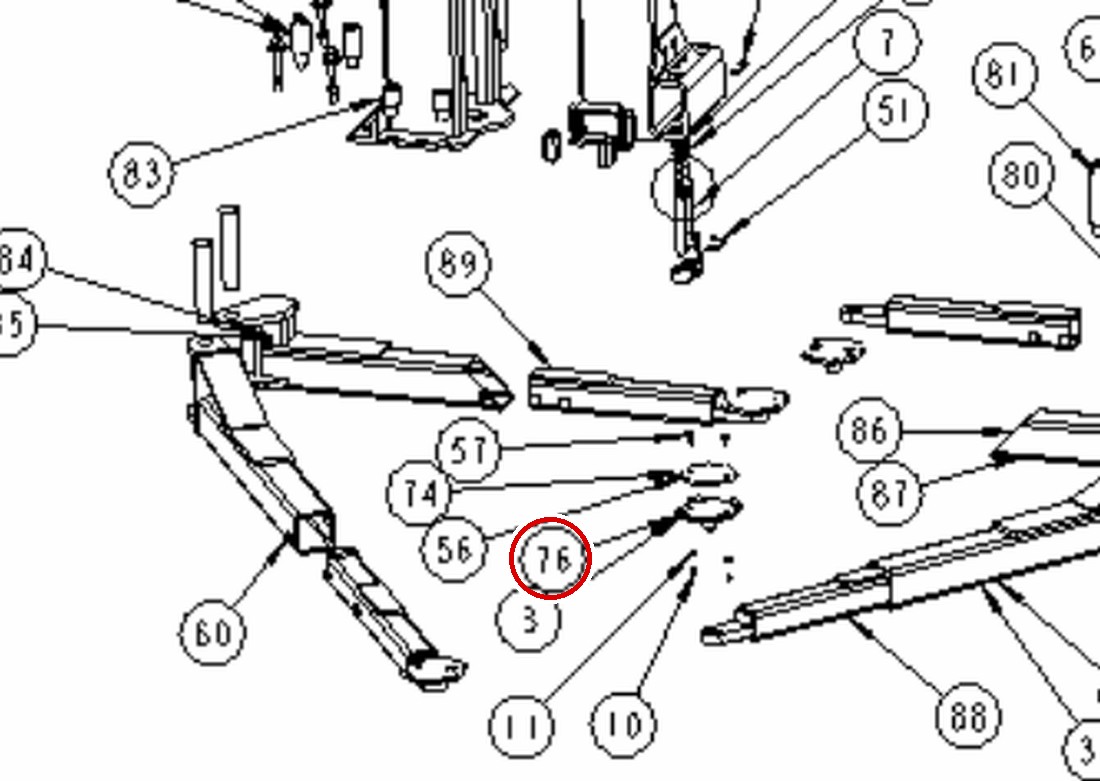 Forward Lift 994256 Stack Swivel Pad Weldment Kit (4 Pcs) for I10 / INT 10 Two-Post Lifts (8K, 9K, 10K) (DP10 item 76)