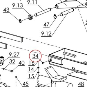 Lift Parts B21-10×16 M10×16 Screw for Pro 14F 14,000 lb Lift Rolling Jack - parts drawing detail